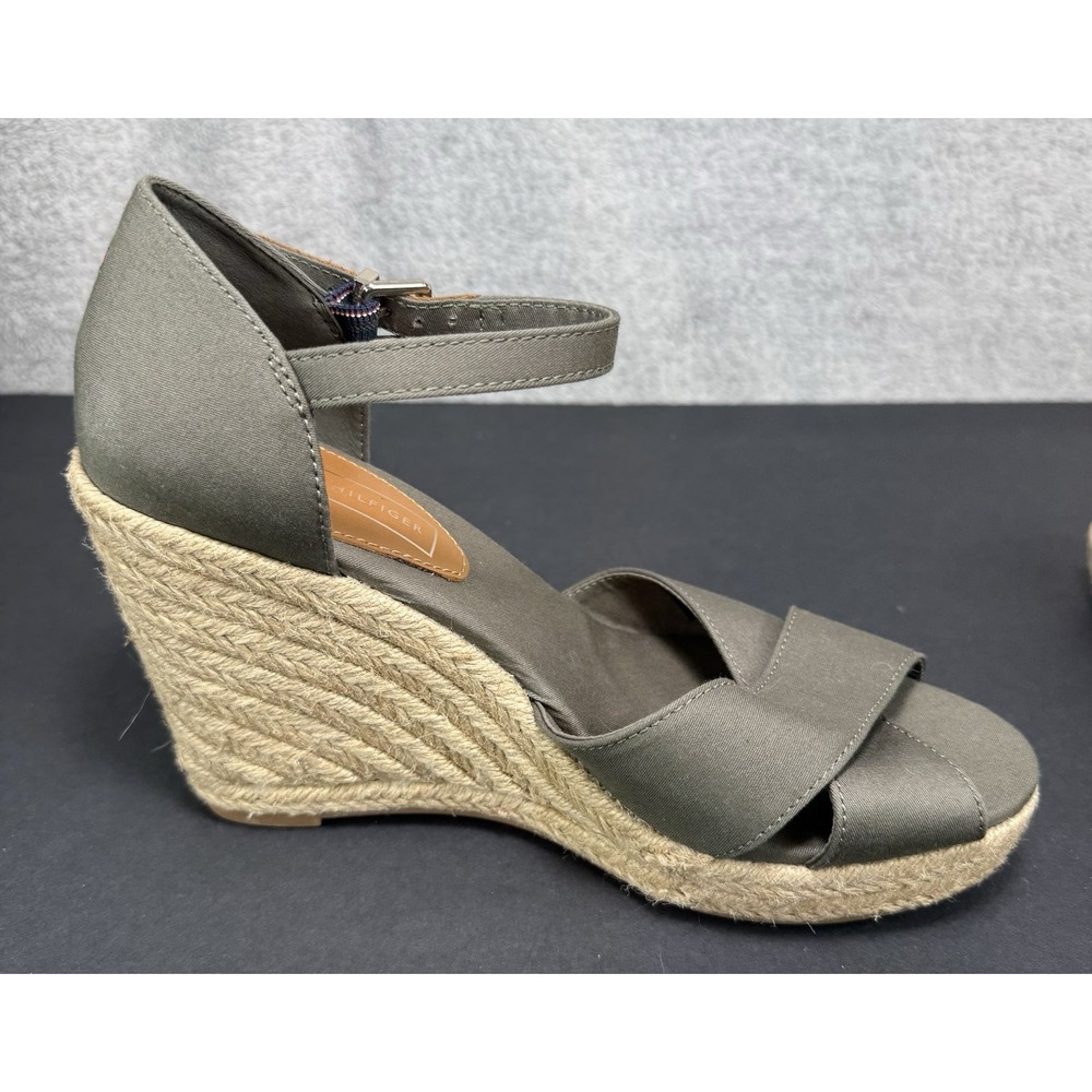 Tommy Hilfiger Espadrille Wedge Sandal Size 8.5 Selena Olive Green NWOB - Picture 6 of 11